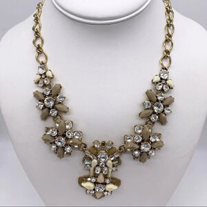 J. Crew Tan Cream Taupe Jeweled Necklace